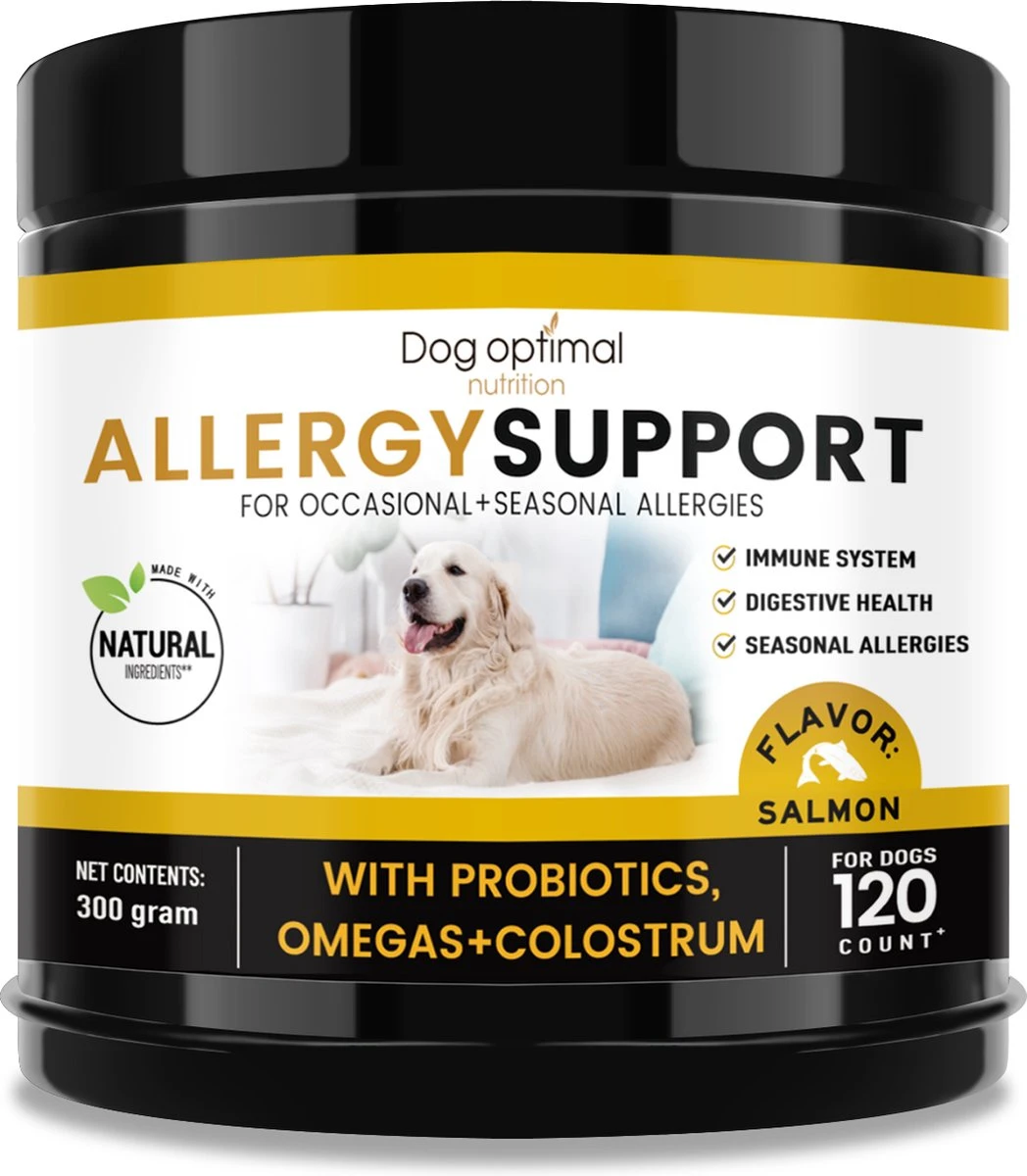 DOG OPTIMAL ANTI ALLERGY SUPPORT 120 Stuks - Allergie - Honden - Hondensnacks - Hondenkoekjes - Hondensupplementen - Honden - Puppy - Hondenvoeding - Weerstand - Jeuk-hond - Jeuk 1 DOG OPTIMAL ANTI ALLERGY SUPPORT 120 Stuks - Allergie - Honden - Hondensnacks - Hondenkoekjes - Hondensupplementen - Honden - Puppy - Hondenvoeding - Weerstand - Jeuk-hond - Jeuk