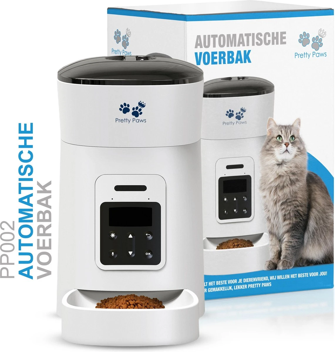 Pretty Paws PP002 Professionele Automatische Voerbak Kat- Stemrecorder - Voerautomaat - Katten Voerbak - Minimalistisch 1 Pretty Paws PP002 Professionele Automatische Voerbak Kat- Stemrecorder - Voerautomaat - Katten Voerbak - Minimalistisch