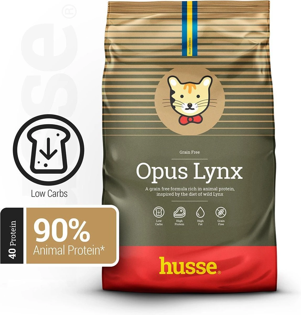 Husse Opus Lynx Graanvrij Kattenvoer - 7 Kg 1 Husse Opus Lynx Graanvrij Kattenvoer - 7 Kg