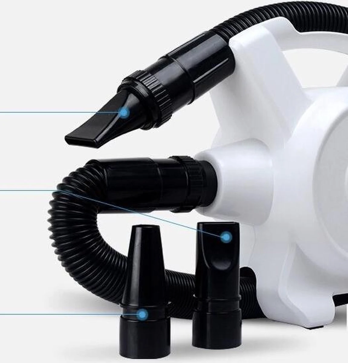 Hondenfohn - Waterblazer Met Draaiknop - 2400W Vermogen Met Warme En Koude Stand - Wit 5 Hondenfohn - Waterblazer Met Draaiknop - 2400W Vermogen Met Warme En Koude Stand - Wit - Afbeelding 5