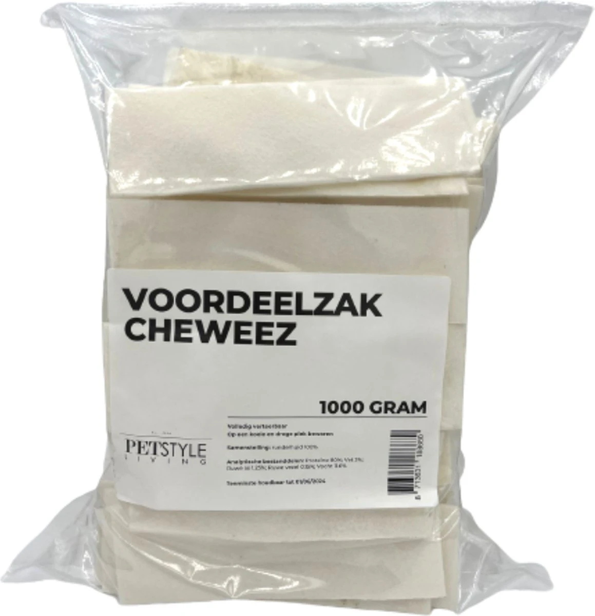 Petstyleliving Cheweez Runderhuid Kauwsnack - Voordeelzak 1 Kg - Hondensnacks 1 Petstyleliving Cheweez Runderhuid Kauwsnack - Voordeelzak 1 Kg - Hondensnacks