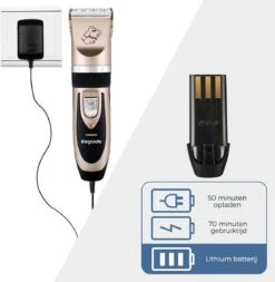 LifeGoods Hondentondeuse - Voor Katten En Honden - Complete Set - 5 Standen - Draadloos - Oplaadbaar - Goud/Zwart -Huisdierbenodigdheden Serie 1170x1200