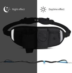 BOTC Looplijn Hond Met Heupriem Voor Hardlopen - Met Drinkbak Hond - Hondenriem - 1 Roll Poep Zakjes - Zwart -Huisdierbenodigdheden Serie 1175x1200 1