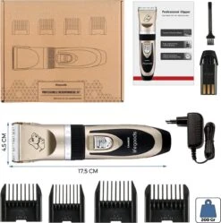 LifeGoods Hondentondeuse - Voor Katten En Honden - Complete Set - 5 Standen - Draadloos - Oplaadbaar - Goud/Zwart -Huisdierbenodigdheden Serie 1190x1200 1