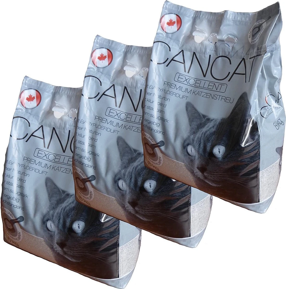 Cancat Excellent Kattenbakvulling 3x8kg Perfecte Klontvorming Met Babypoeder 1 Cancat Excellent Kattenbakvulling 3x8kg Perfecte Klontvorming Met Babypoeder
