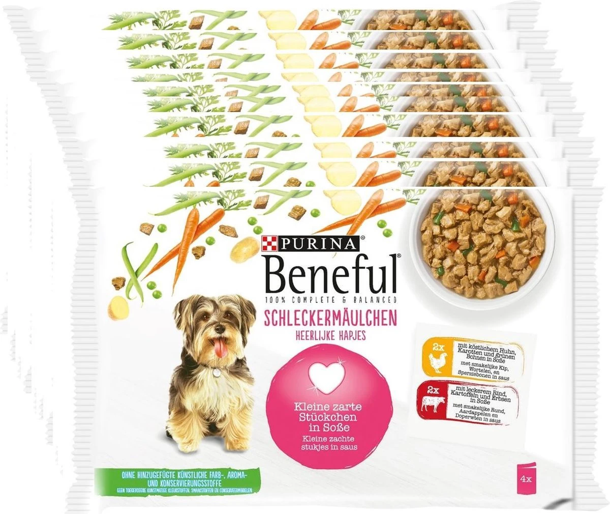 Beneful Pouch - Hondenvoer Kip & Rund In Saus - 40 X 100 G 1 Beneful Pouch - Hondenvoer Kip & Rund In Saus - 40 X 100 G