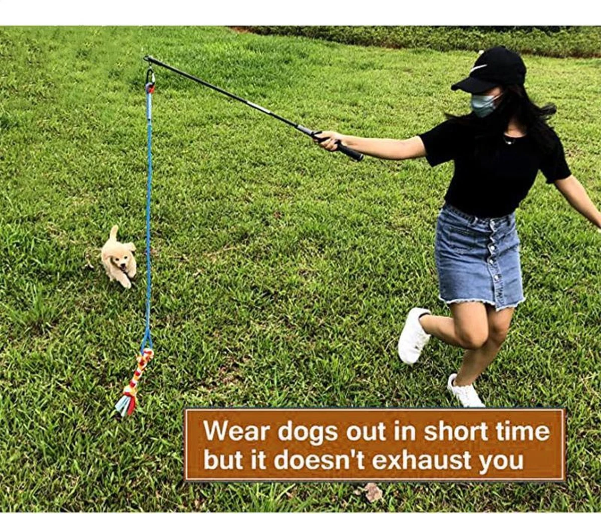 CF Pack - Hond Buitenspeelgoed Actief Behendigheid Touw Dog Flirt Pole Flirtpole Toy Tug Tease Wand Non-Bungee Cord Dog Toy For Fun Obedience Training Extandable Toy Honden Speelgoed Hondenspeelgoed Behendigheidspeelgoed 4 CF Pack - Hond Buitenspeelgoed Actief Behendigheid Touw Dog Flirt Pole Flirtpole Toy Tug Tease Wand Non-Bungee Cord Dog Toy For Fun Obedience Training Extandable Toy Honden Speelgoed Hondenspeelgoed Behendigheidspeelgoed - Afbeelding 4