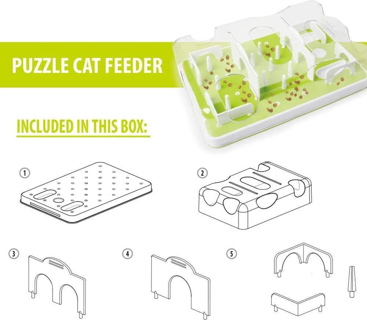 Cas & Lux Modulaire Puzzel Voederbak Voor Katten - Anti Schrokbak Kat - Inclusief 3 Verschillende Standen - Stijlvol Design - Voerpuzzel Kat - Slowfeeder - Kattenspeeltjes - Puzzel Kat - Anti Schrok 5 Cas & Lux Modulaire Puzzel Voederbak Voor Katten - Anti Schrokbak Kat - Inclusief 3 Verschillende Standen - Stijlvol Design - Voerpuzzel Kat - Slowfeeder - Kattenspeeltjes - Puzzel Kat - Anti Schrok - Afbeelding 5