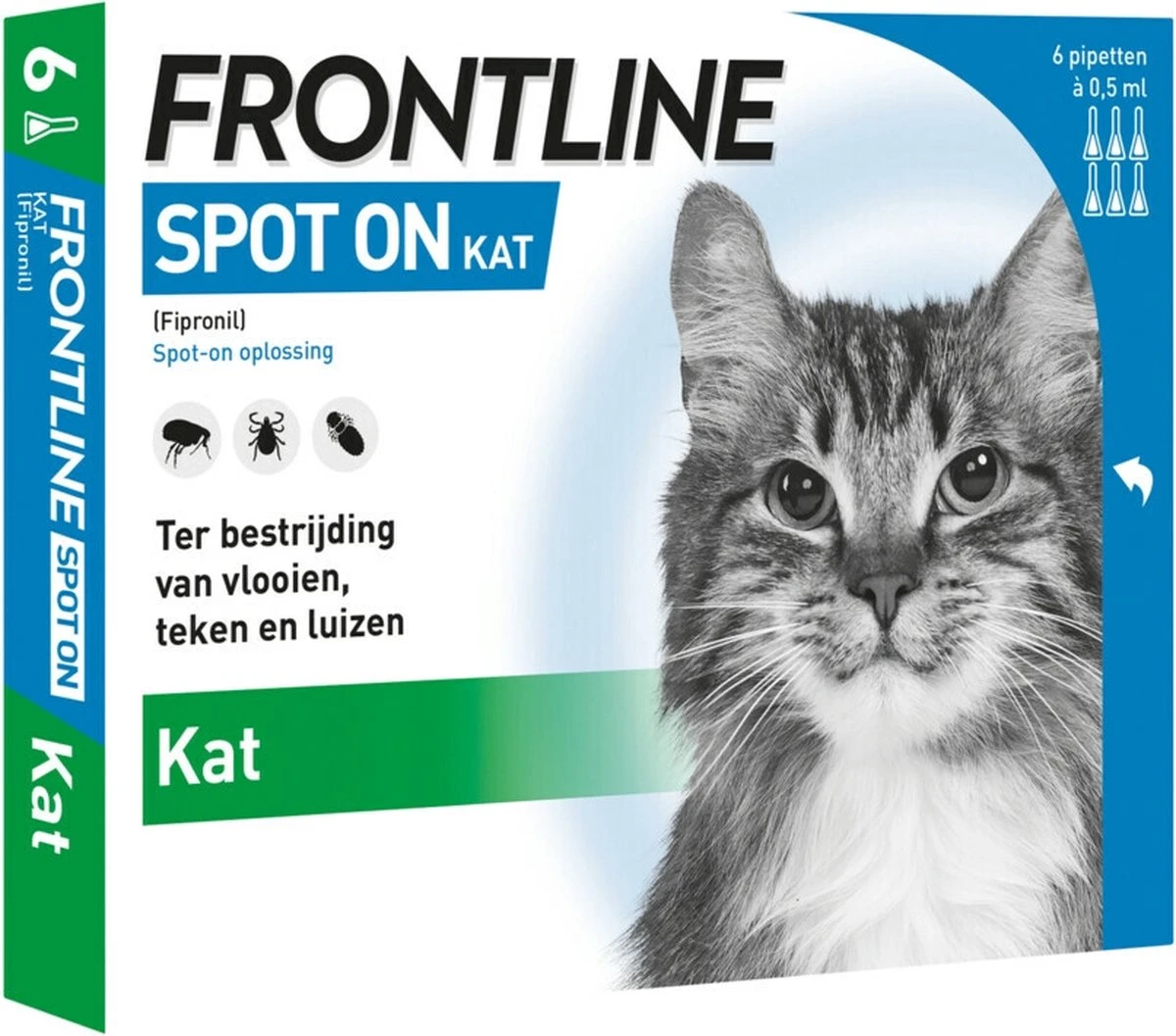 Frontline Spot-On Anti Vlooienmiddel Kat - 6 Pipetten 1 Frontline Spot-On Anti Vlooienmiddel Kat - 6 Pipetten