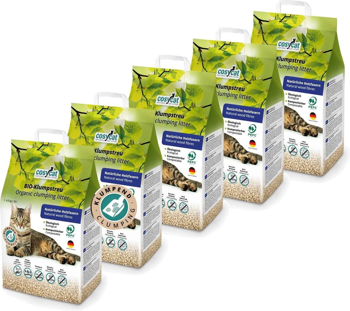 Cosycat Biologische Kattenbakvulling Klontvormend - Natuurlijke Houtvezels - 50L 1 Cosycat Biologische Kattenbakvulling Klontvormend - Natuurlijke Houtvezels - 50L