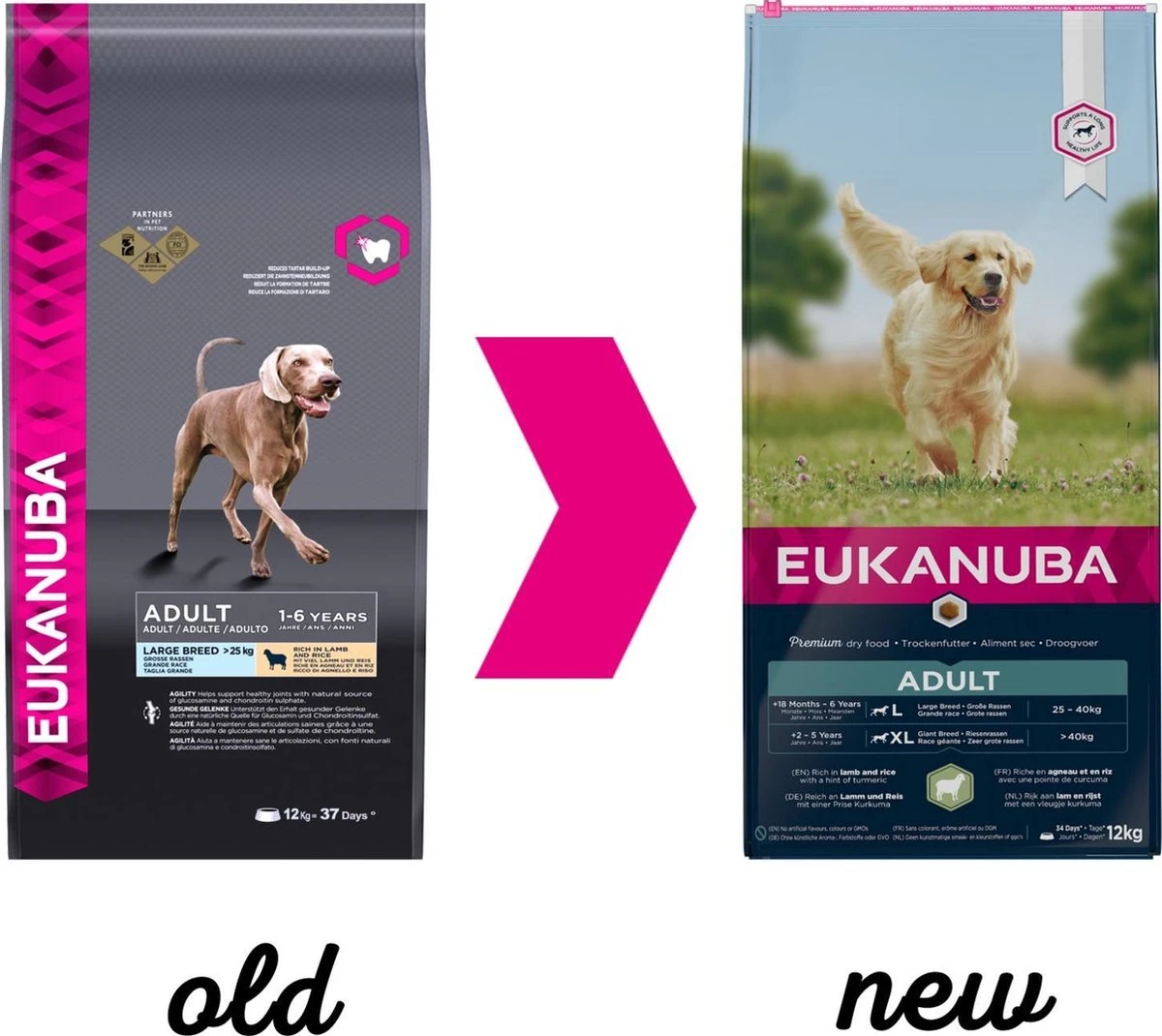 Eukanuba Dog Adult Large Breed Lam/Rice - 12 KG 3 Eukanuba Dog Adult Large Breed Lam/Rice - 12 KG - Afbeelding 3