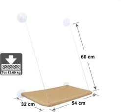 Merkloos Kattenhangmat Voor Raam - Hangmat Kat - Kattenmat - Kattenmand Raam - Kattenmand - Kattenspeeltjes - Beige - Voor Grote & Kleine Katten - Tot 20 KG -Huisdierbenodigdheden Serie 1200x1115 1