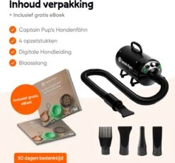Captain Pup's Professionele Hondenföhn Met 4 Opzetstukken - Bijgeleverde Hondenborstel - Waterblazer Voor Honden - Zwart 13 Captain Pup's Professionele Hondenföhn Met 4 Opzetstukken - Bijgeleverde Hondenborstel - Waterblazer Voor Honden - Zwart -Huisdierbenodigdheden Serie 1200x1116