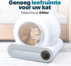 BOME Automatische Kattenbak - Zelfreinigende Kattenbak - Met App En Touchscreen - 65L -Huisdierbenodigdheden Serie 1200x1117 3