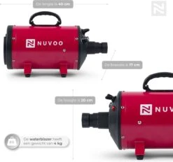 Nuvoo Professionele Hondenföhn / Waterblazer / Hondenborstel Met 3 Opzetstukken - Verstelbare Vermogen Tot 2200W - Warme / Koude Stand - Rood 11 Nuvoo Professionele Hondenföhn / Waterblazer / Hondenborstel Met 3 Opzetstukken - Verstelbare Vermogen Tot 2200W - Warme / Koude Stand - Rood -Huisdierbenodigdheden Serie 1200x1127