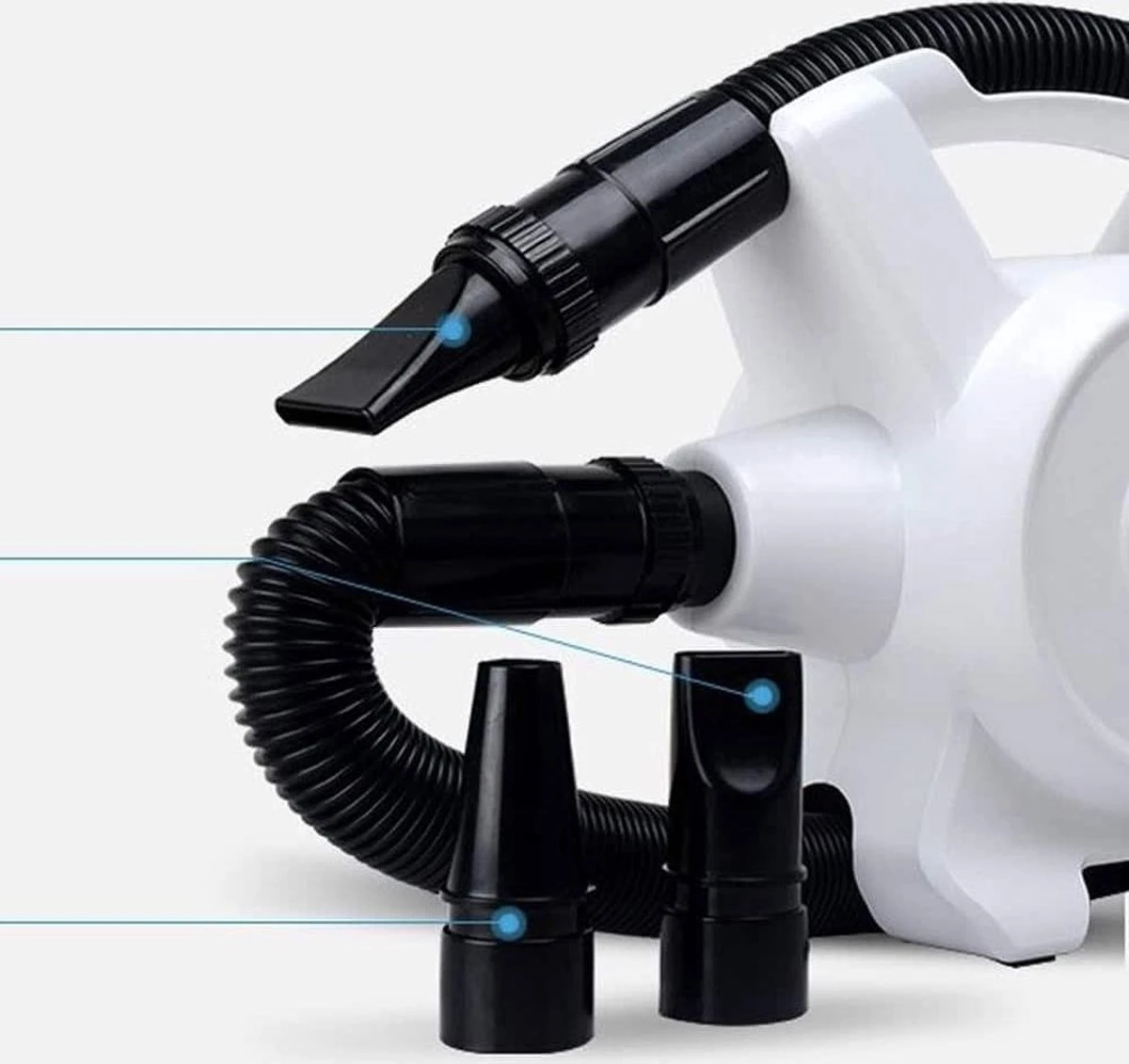 Hondenfohn - Waterblazer Met Draaiknop - 2400W Vermogen Met Warme En Koude Stand - Wit 3 Hondenfohn - Waterblazer Met Draaiknop - 2400W Vermogen Met Warme En Koude Stand - Wit - Afbeelding 3