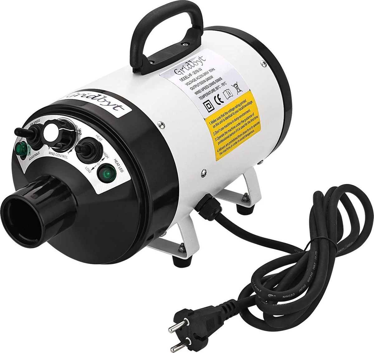 Gridbyt Professionele Hondenföhn – Waterblazer Voor Honden – Voor Een Mooie Vacht – Wit 2 Gridbyt Professionele Hondenföhn – Waterblazer Voor Honden – Voor Een Mooie Vacht – Wit - Afbeelding 2