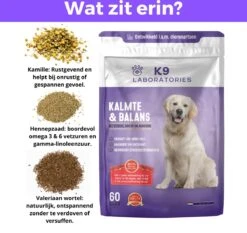 K9 Laboratories - Kalmte & Balans - Supplement - Voor Honden - Tegen Angst - Stress - Agressie - L-tryptofaan - Valeriaan - Hennepzaadolie - 60 Stuks - Voor Een Rustige Hond 10 K9 Laboratories - Kalmte & Balans - Supplement - Voor Honden - Tegen Angst - Stress - Agressie - L-tryptofaan - Valeriaan - Hennepzaadolie - 60 Stuks - Voor Een Rustige Hond -Huisdierbenodigdheden Serie 1200x1133