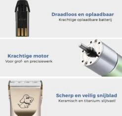 LifeGoods Hondentondeuse - Voor Katten En Honden - Complete Set - 5 Standen - Draadloos - Oplaadbaar - Goud/Zwart -Huisdierbenodigdheden Serie 1200x1143 2