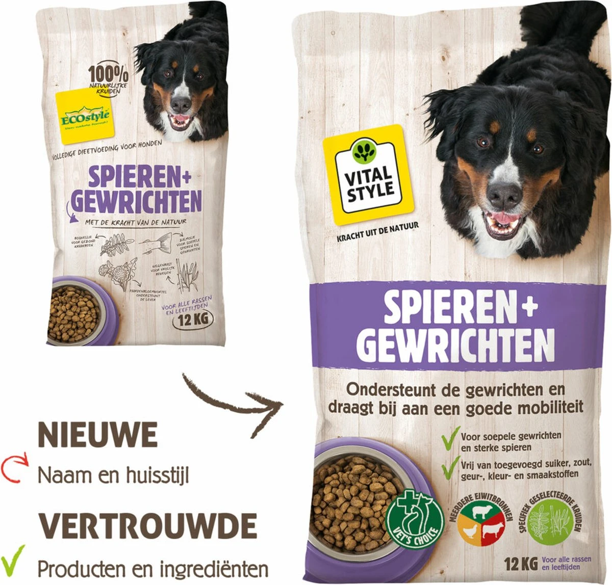VITALstyle SPIEREN+GEWRICHTEN - Hondenbrokken - 12 Kg 3 VITALstyle SPIEREN+GEWRICHTEN - Hondenbrokken - 12 Kg - Afbeelding 3