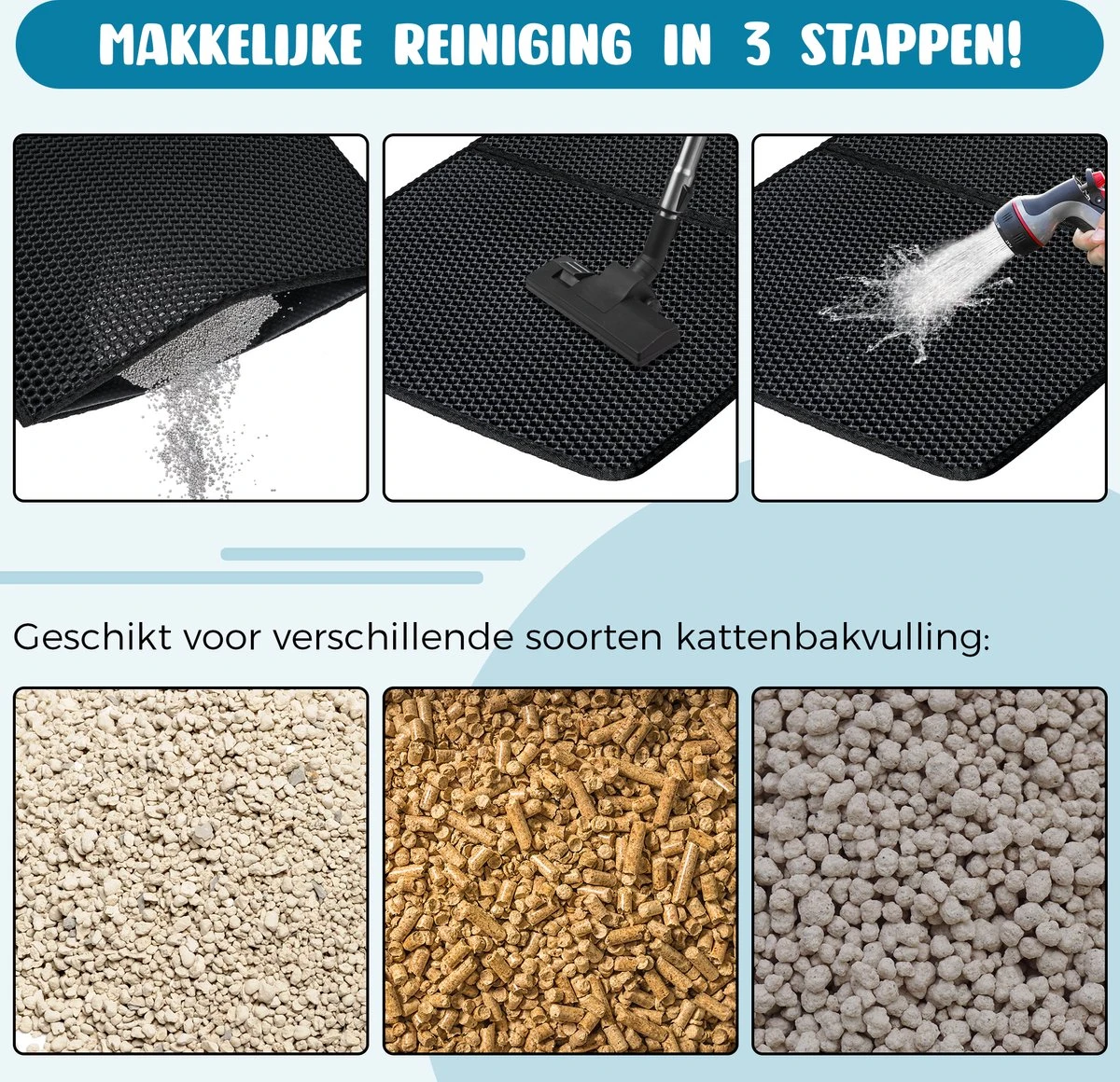 Merkloos Tastelio XXL Kattenbakmat 75x55cm - Groot Kattenbak Mat Met Innovatieve Honingraatstructuur - Dubbele Waterdichte Laag - Katten Bak Mat Met Eenvoudige Reiniging Grit Opvanger 3 Merkloos Tastelio XXL Kattenbakmat 75x55cm - Groot Kattenbak Mat Met Innovatieve Honingraatstructuur - Dubbele Waterdichte Laag - Katten Bak Mat Met Eenvoudige Reiniging Grit Opvanger - Afbeelding 3