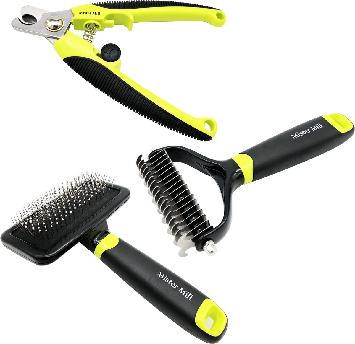Mister Mill Professionele Set Slicker Honden Kattenborstel Plus Nagelknipper Plus Ondervacht Kam 1 Mister Mill Professionele Set Slicker Honden Kattenborstel Plus Nagelknipper Plus Ondervacht Kam