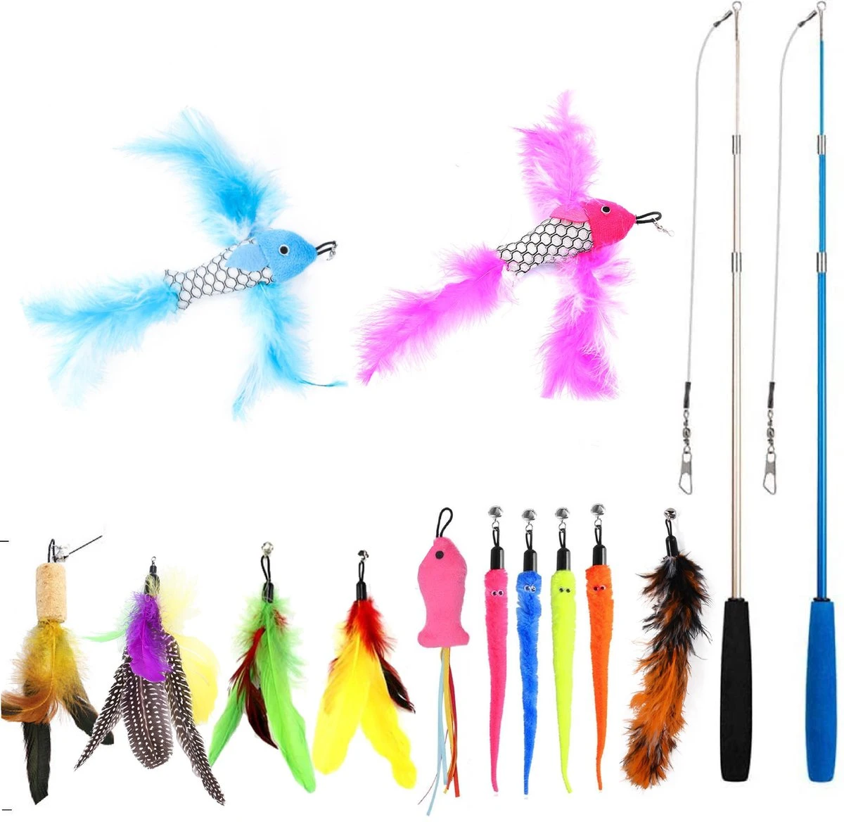 Filo Kattenhengel Set + 12 Kattenspeeltjes – Speelhengels Interactief Kattenspeelgoed – Hengel Kattenspeeltje Kittens - Speelgoed Speelhengel Vis Kat En Kitten 1 Filo Kattenhengel Set + 12 Kattenspeeltjes – Speelhengels Interactief Kattenspeelgoed – Hengel Kattenspeeltje Kittens - Speelgoed Speelhengel Vis Kat En Kitten