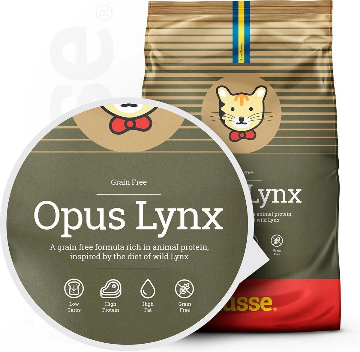 Husse Opus Lynx Graanvrij Kattenvoer - 7 Kg 3 Husse Opus Lynx Graanvrij Kattenvoer - 7 Kg - Afbeelding 3