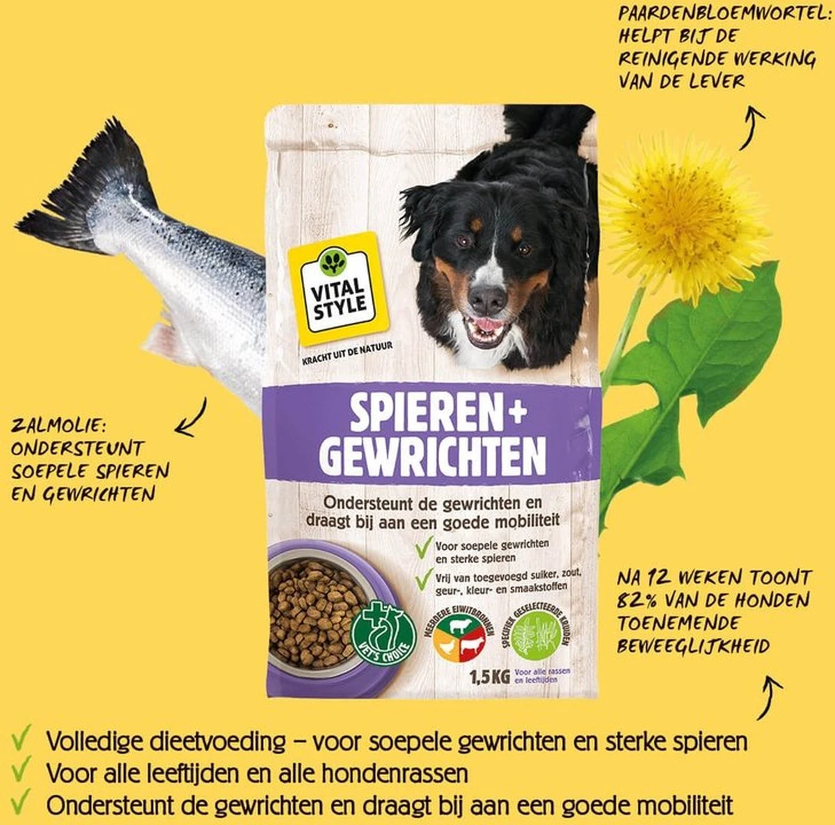 VITALstyle SPIEREN+GEWRICHTEN - Hondenbrokken - 12 Kg 2 VITALstyle SPIEREN+GEWRICHTEN - Hondenbrokken - 12 Kg - Afbeelding 2