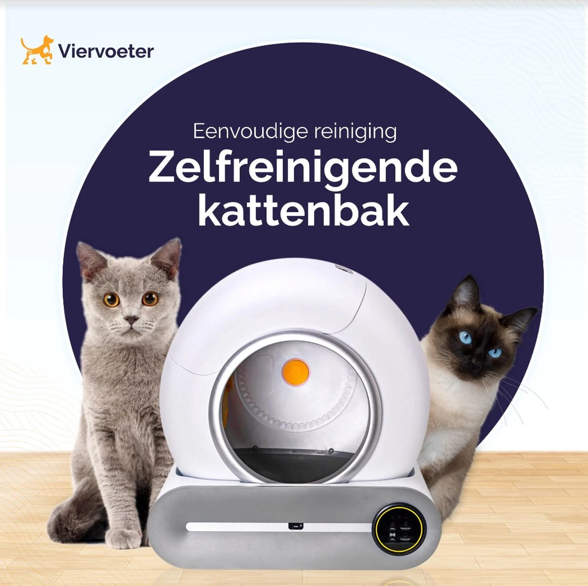 Viervoeter™ Kattenbak Zelfreinigend – Automatische Kattenbak – Zelfreinigende Kattenbak – Anti-geur – 53x58x55cm – Bedienen Via App – 65 Liter 8 Viervoeter™ Kattenbak Zelfreinigend – Automatische Kattenbak – Zelfreinigende Kattenbak – Anti-geur – 53x58x55cm – Bedienen Via App – 65 Liter - Afbeelding 8