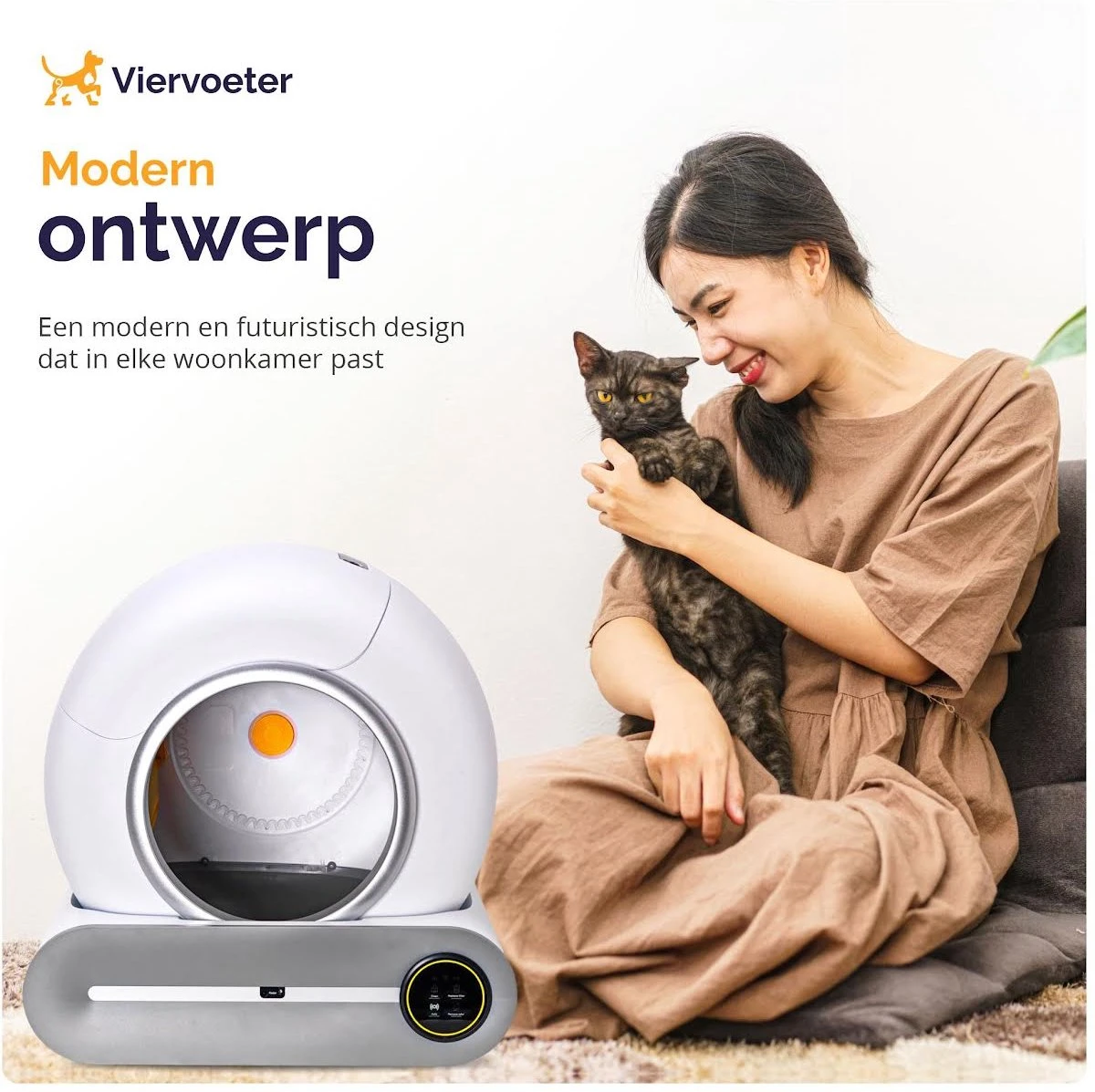 Viervoeter™ Kattenbak Zelfreinigend – Automatische Kattenbak – Zelfreinigende Kattenbak – Anti-geur – 53x58x55cm – Bedienen Via App – 65 Liter 7 Viervoeter™ Kattenbak Zelfreinigend – Automatische Kattenbak – Zelfreinigende Kattenbak – Anti-geur – 53x58x55cm – Bedienen Via App – 65 Liter - Afbeelding 7