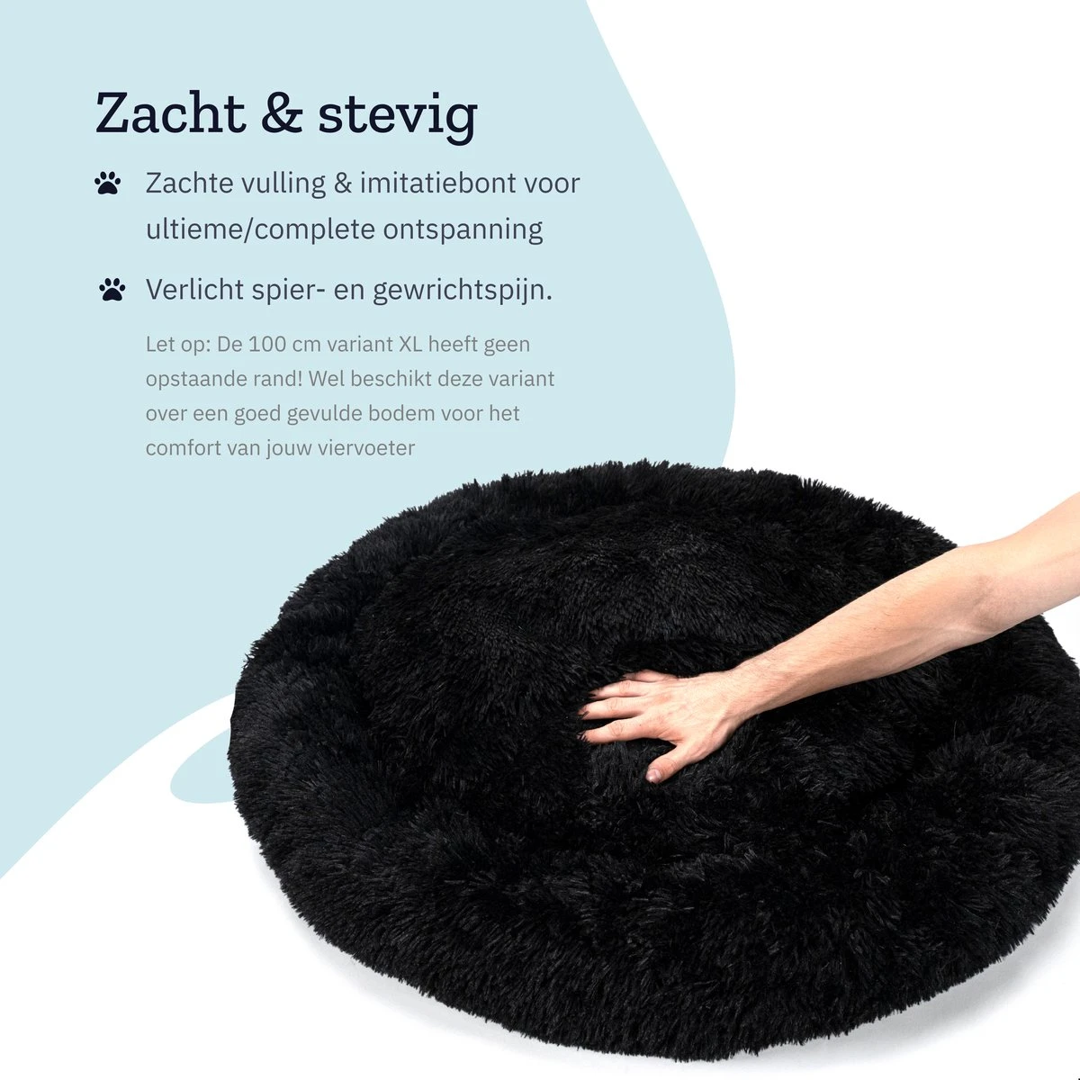 All 4 Pets Supply® Hondenmand Donut - Maat XL - Geschikt Voor Honden Tot 100 Cm - Hondenkussen - Zwart 2 All 4 Pets Supply® Hondenmand Donut - Maat XL - Geschikt Voor Honden Tot 100 Cm - Hondenkussen - Zwart - Afbeelding 2