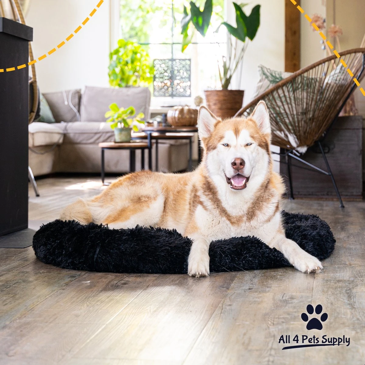 All 4 Pets Supply® Hondenmand Donut - Maat XL - Geschikt Voor Honden Tot 100 Cm - Hondenkussen - Zwart 3 All 4 Pets Supply® Hondenmand Donut - Maat XL - Geschikt Voor Honden Tot 100 Cm - Hondenkussen - Zwart - Afbeelding 3