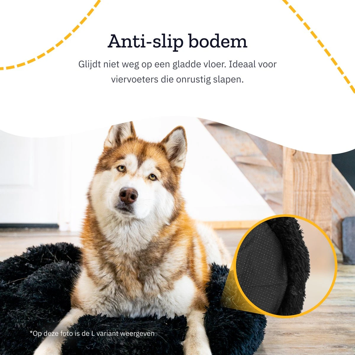 All 4 Pets Supply® Hondenmand Donut - Maat XL - Geschikt Voor Honden Tot 100 Cm - Hondenkussen - Zwart 4 All 4 Pets Supply® Hondenmand Donut - Maat XL - Geschikt Voor Honden Tot 100 Cm - Hondenkussen - Zwart - Afbeelding 4