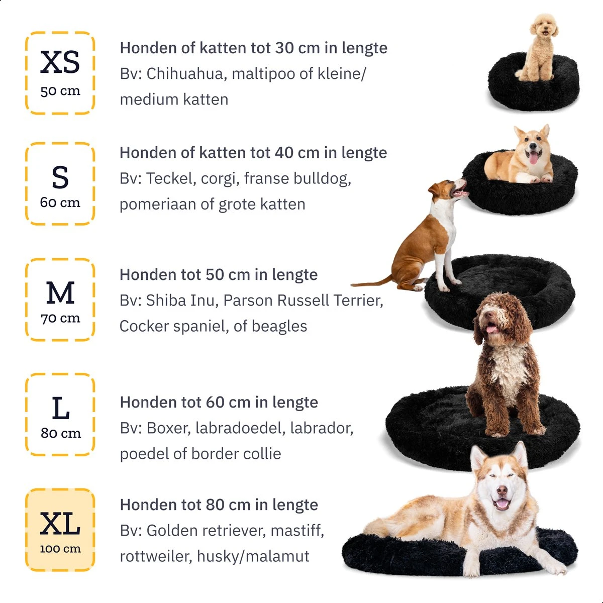 All 4 Pets Supply® Hondenmand Donut - Maat XL - Geschikt Voor Honden Tot 100 Cm - Hondenkussen - Zwart 8 All 4 Pets Supply® Hondenmand Donut - Maat XL - Geschikt Voor Honden Tot 100 Cm - Hondenkussen - Zwart - Afbeelding 8