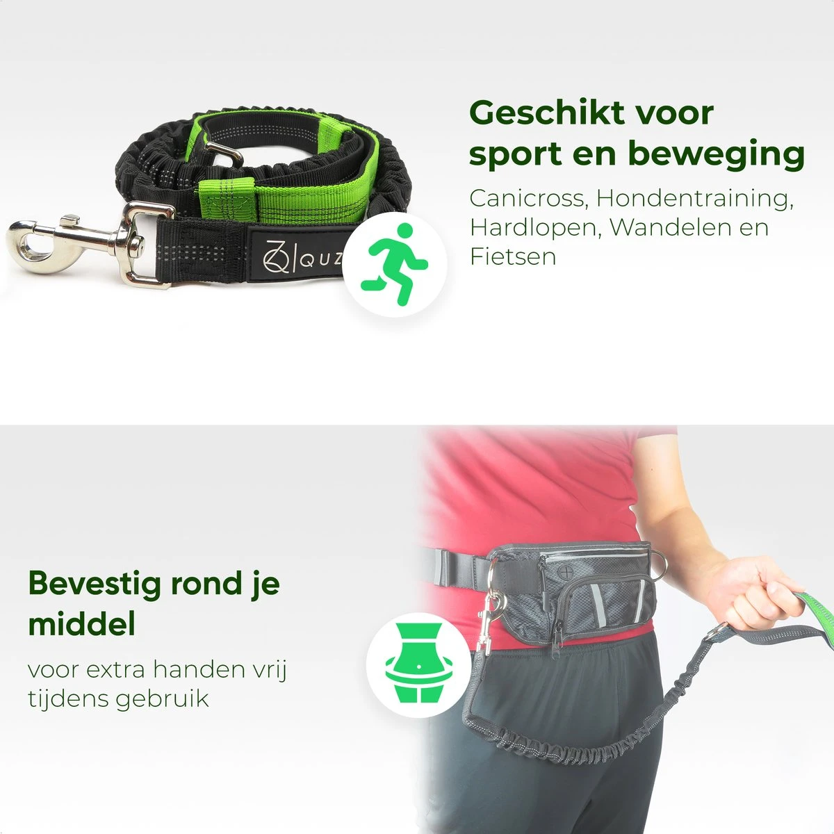 Canicross Looplijn Hond Met Heupriem Voor Hardlopen - Elastische Handsfree Hondenriem - Honden Trainingslijn - 150/200cm - Groen 7 Canicross Looplijn Hond Met Heupriem Voor Hardlopen - Elastische Handsfree Hondenriem - Honden Trainingslijn - 150/200cm - Groen - Afbeelding 7