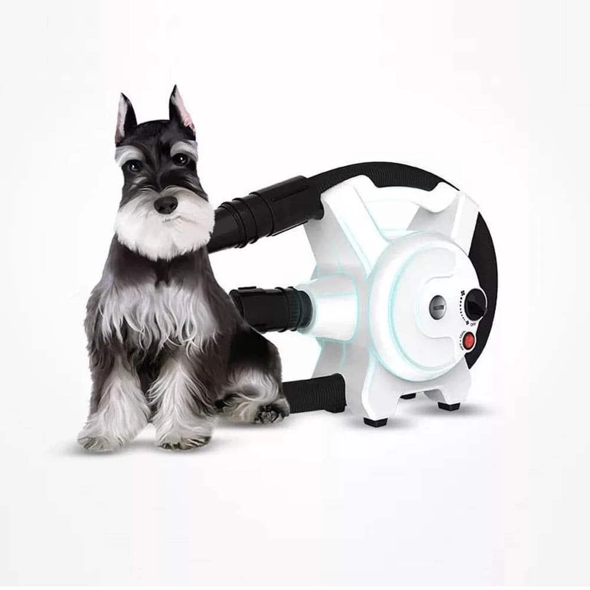 Hondenfohn - Waterblazer Met Draaiknop - 2400W Vermogen Met Warme En Koude Stand - Wit 10 Hondenfohn - Waterblazer Met Draaiknop - 2400W Vermogen Met Warme En Koude Stand - Wit - Afbeelding 10