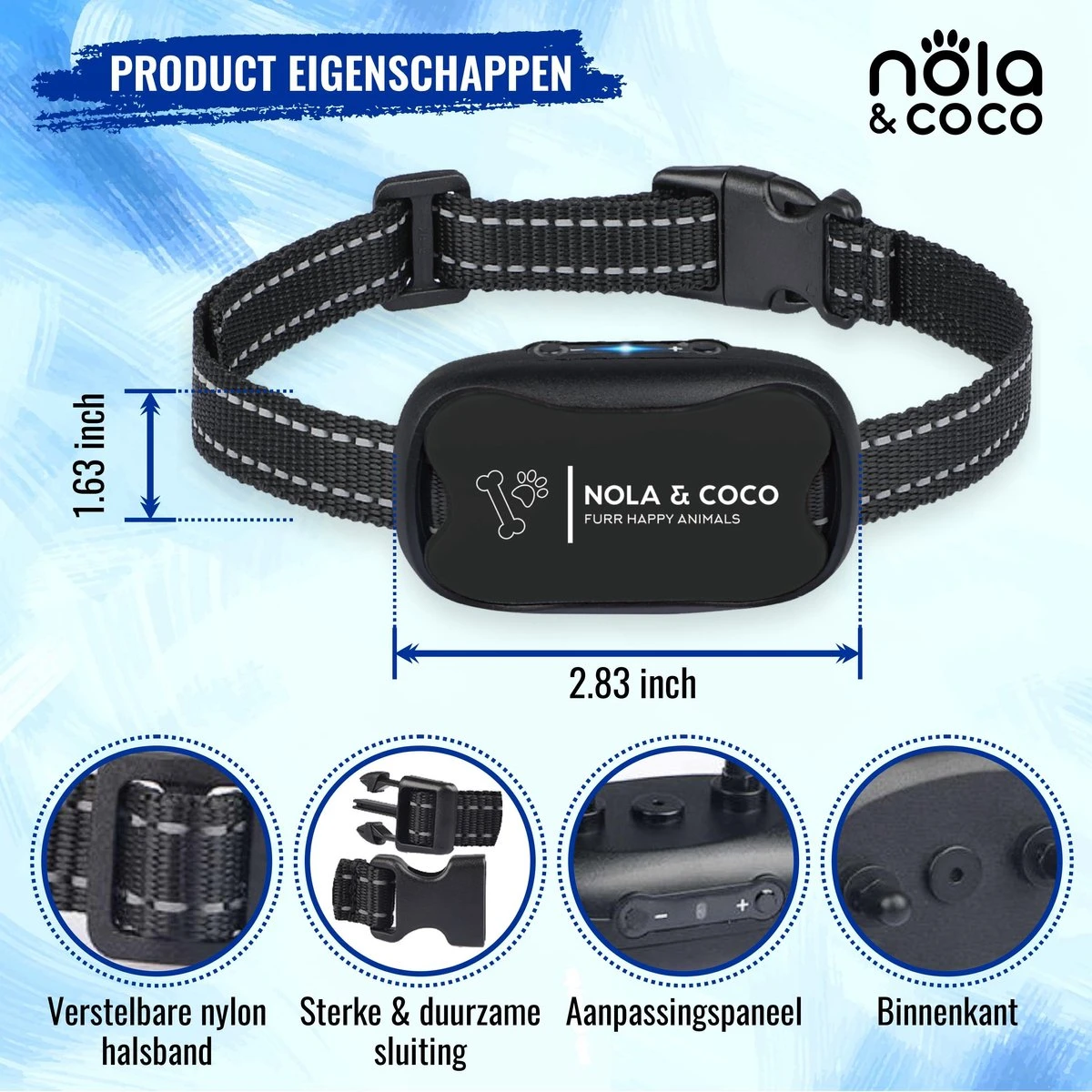 Nola & Coco® Oplaadbare Anti Blafband - 4 Kleuren - Zonder Schok - Waterdichte Diervriendelijke Blaf Halsband - Opvoedingshalsband - Voor Grote En Kleine Honden - Lichte Vibratie En Geluid - 3 Tot 60kg 7 Nola & Coco® Oplaadbare Anti Blafband - 4 Kleuren - Zonder Schok - Waterdichte Diervriendelijke Blaf Halsband - Opvoedingshalsband - Voor Grote En Kleine Honden - Lichte Vibratie En Geluid - 3 Tot 60kg - Afbeelding 7