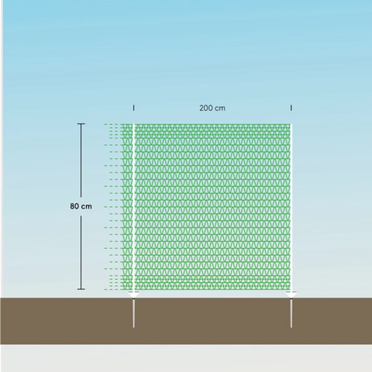 Verplaatsbare Net Afrastering Groen 80cm Hoog - 20m 8 Verplaatsbare Net Afrastering Groen 80cm Hoog - 20m - Afbeelding 8