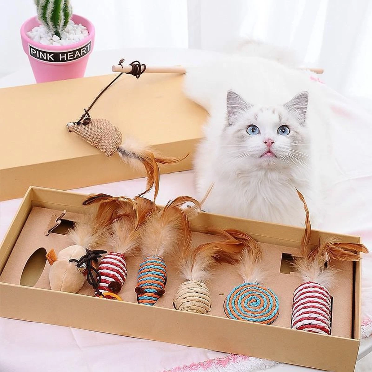 GIZMO Luxe Kattenspeeltjes Set - 7 Speeltjes - Interactieve Kattenhengel, Kattenspeelgoed & Speelmuisjes - Kitten Speeltjes 1 GIZMO Luxe Kattenspeeltjes Set - 7 Speeltjes - Interactieve Kattenhengel, Kattenspeelgoed & Speelmuisjes - Kitten Speeltjes
