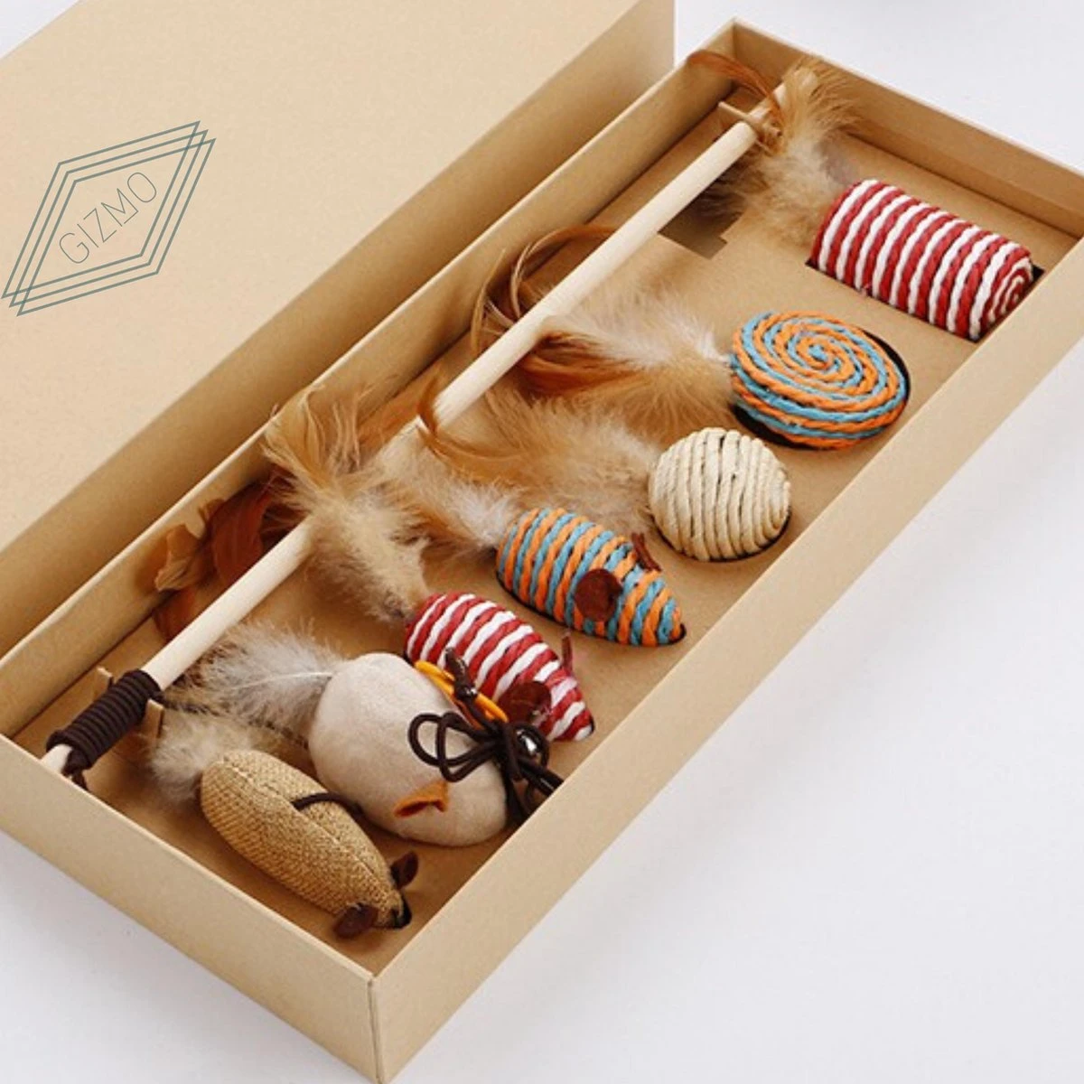 GIZMO Luxe Kattenspeeltjes Set - 7 Speeltjes - Interactieve Kattenhengel, Kattenspeelgoed & Speelmuisjes - Kitten Speeltjes 9 GIZMO Luxe Kattenspeeltjes Set - 7 Speeltjes - Interactieve Kattenhengel, Kattenspeelgoed & Speelmuisjes - Kitten Speeltjes - Afbeelding 9