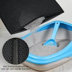 Merkloos Tastelio XXL Kattenbakmat 75x55cm - Groot Kattenbak Mat Met Innovatieve Honingraatstructuur - Dubbele Waterdichte Laag - Katten Bak Mat Met Eenvoudige Reiniging Grit Opvanger