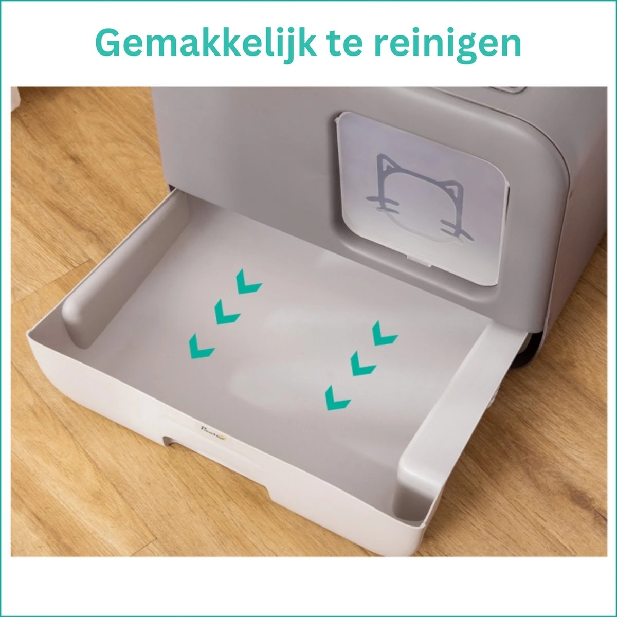 Kattenbak - 2 Uitgangen - Kattentoilet - Uitschuifbare Bodem - Met Schepje - Grijs 53 X 40 X 40 Cm 2 Kattenbak - 2 Uitgangen - Kattentoilet - Uitschuifbare Bodem - Met Schepje - Grijs 53 X 40 X 40 Cm - Afbeelding 2