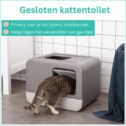 Kattenbak - 2 Uitgangen - Kattentoilet - Uitschuifbare Bodem - Met Schepje - Grijs 53 X 40 X 40 Cm 10 Kattenbak - 2 Uitgangen - Kattentoilet - Uitschuifbare Bodem - Met Schepje - Grijs 53 X 40 X 40 Cm -Huisdierbenodigdheden Serie 1200x1200 521