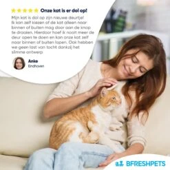 BFreshPets Kattenluik + Massageborstel - Met Tunnel - 4 Vergrendelingsstanden - Weersbestendig - Maat L - Zwart - 27 X 24 Cm -Huisdierbenodigdheden Serie 1200x1200 530