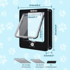 Skipoo Kattenluik Met Tunnel - Weerbestendig - Grote Kat - 4 Vergrendelingsstanden - Zwart -Huisdierbenodigdheden Serie 1200x1200 551