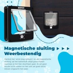 Skipoo Kattenluik Met Tunnel - Weerbestendig - Grote Kat - 4 Vergrendelingsstanden - Zwart -Huisdierbenodigdheden Serie 1200x1200 552