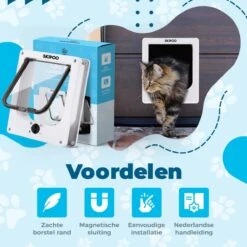 Skipoo Kattenluik Met Tunnel - Weerbestendig - Grote Kat - 4 Vergrendelingsstanden - Wit 9 Skipoo Kattenluik Met Tunnel - Weerbestendig - Grote Kat - 4 Vergrendelingsstanden - Wit -Huisdierbenodigdheden Serie 1200x1200 565