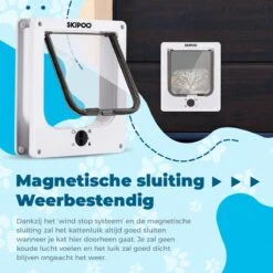 Skipoo Kattenluik Met Tunnel - Weerbestendig - Grote Kat - 4 Vergrendelingsstanden - Wit 11 Skipoo Kattenluik Met Tunnel - Weerbestendig - Grote Kat - 4 Vergrendelingsstanden - Wit -Huisdierbenodigdheden Serie 1200x1200 567