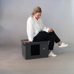 RHRQuality Kattenhuis Voor Binnen En Buiten Kattenhok Villa De Luxe Grijs 14 RHRQuality Kattenhuis Voor Binnen En Buiten Kattenhok Villa De Luxe Grijs -Huisdierbenodigdheden Serie 1200x1200 617